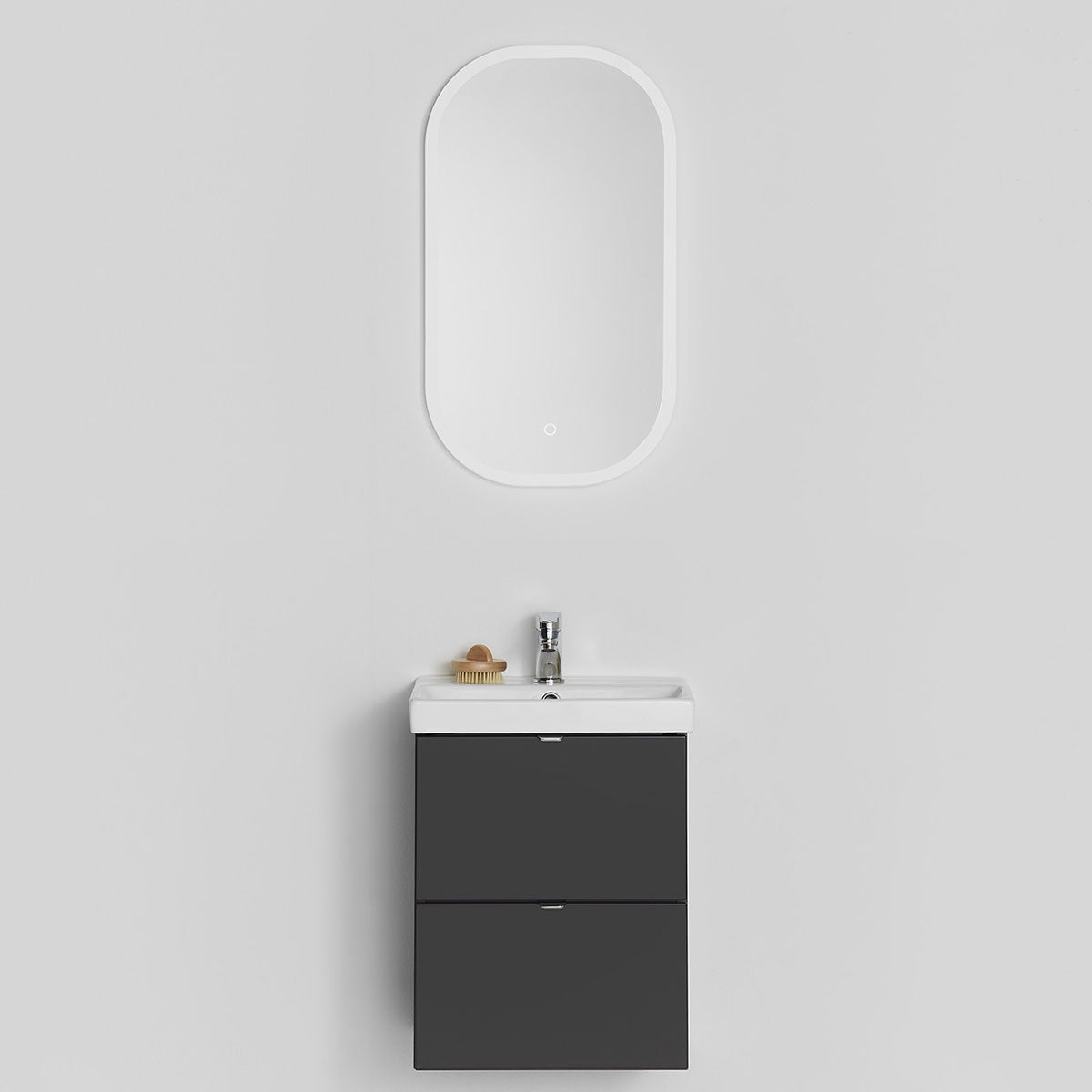 Badrumsmöbel set Hafa Neat Lådor med Tvättställ Antracit 42cm