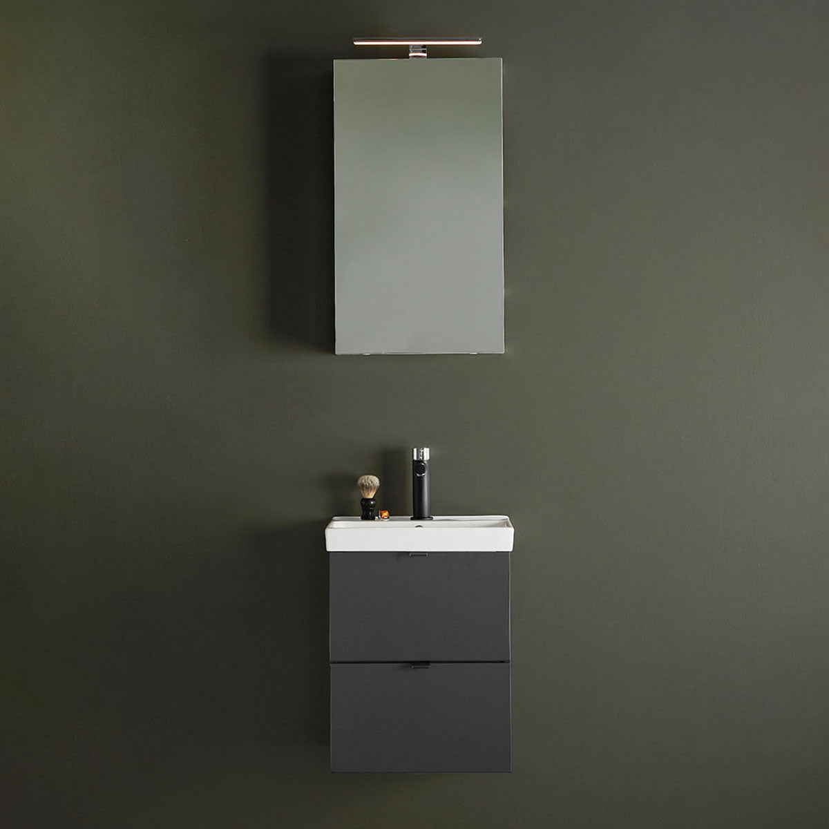Badrumsmöbel set Hafa Neat Lådor med Tvättställ Antracit 42cm