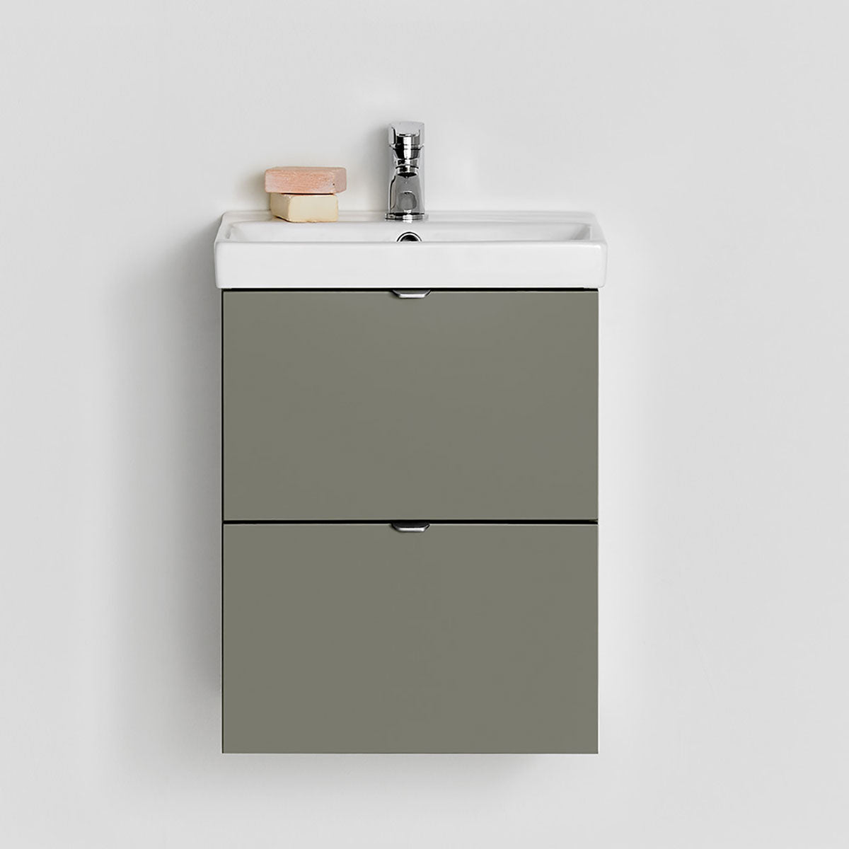 Badrumsmöbel set Hafa Neat Lådor med Tvättställ Varmgrå 42cm