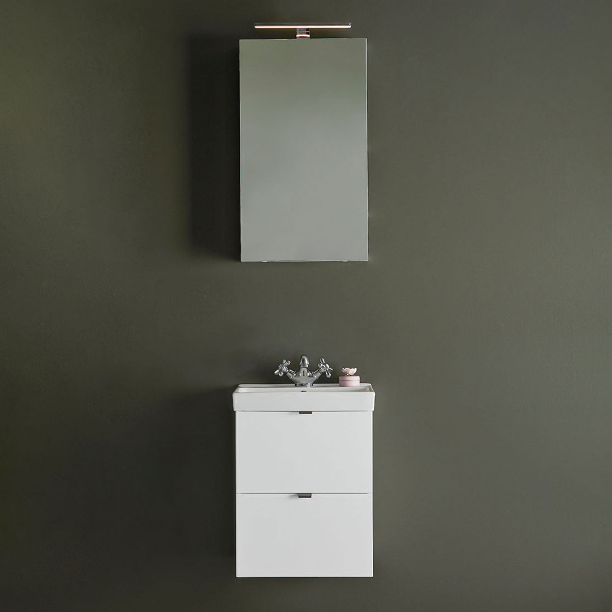Badrumsmöbel set Hafa Neat Lådor med Tvättställ Vit 42cm