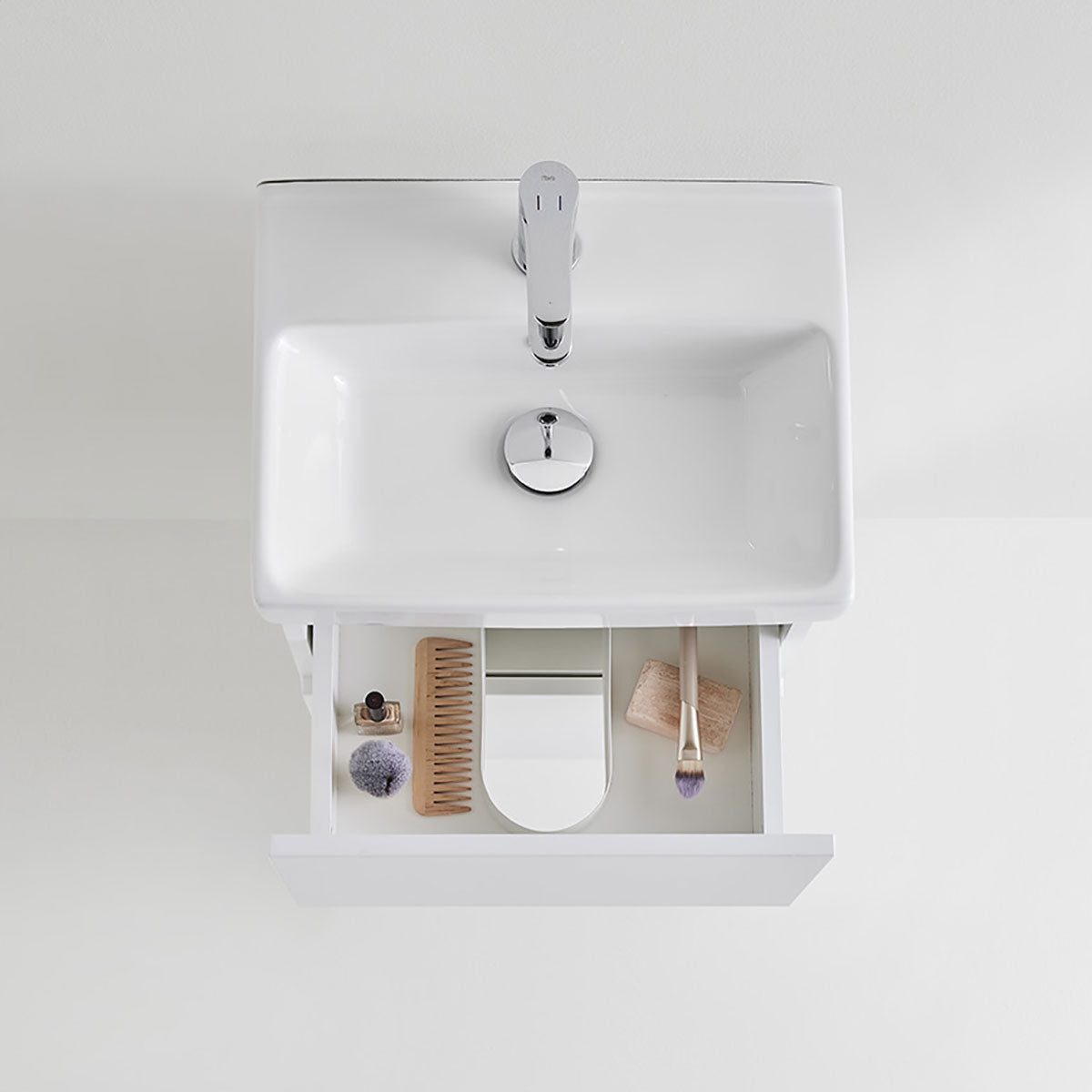 Badrumsmöbel set Hafa Neat Lådor med Tvättställ Vit 42cm