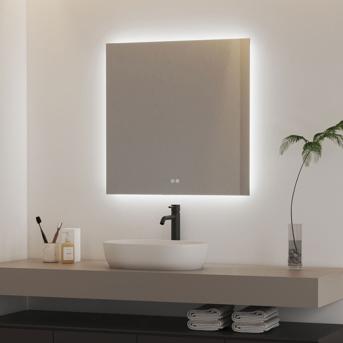 Badrumsspegel Imfri LED 80x80 cm Tenfors Verona