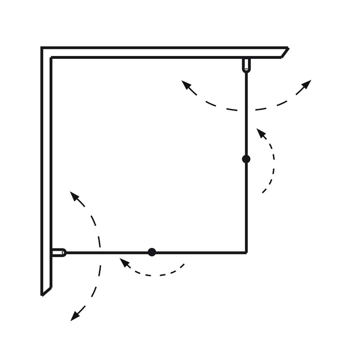 Duschhörn Hafa Igloo Pro Vik 70x70 Klarglas Svart