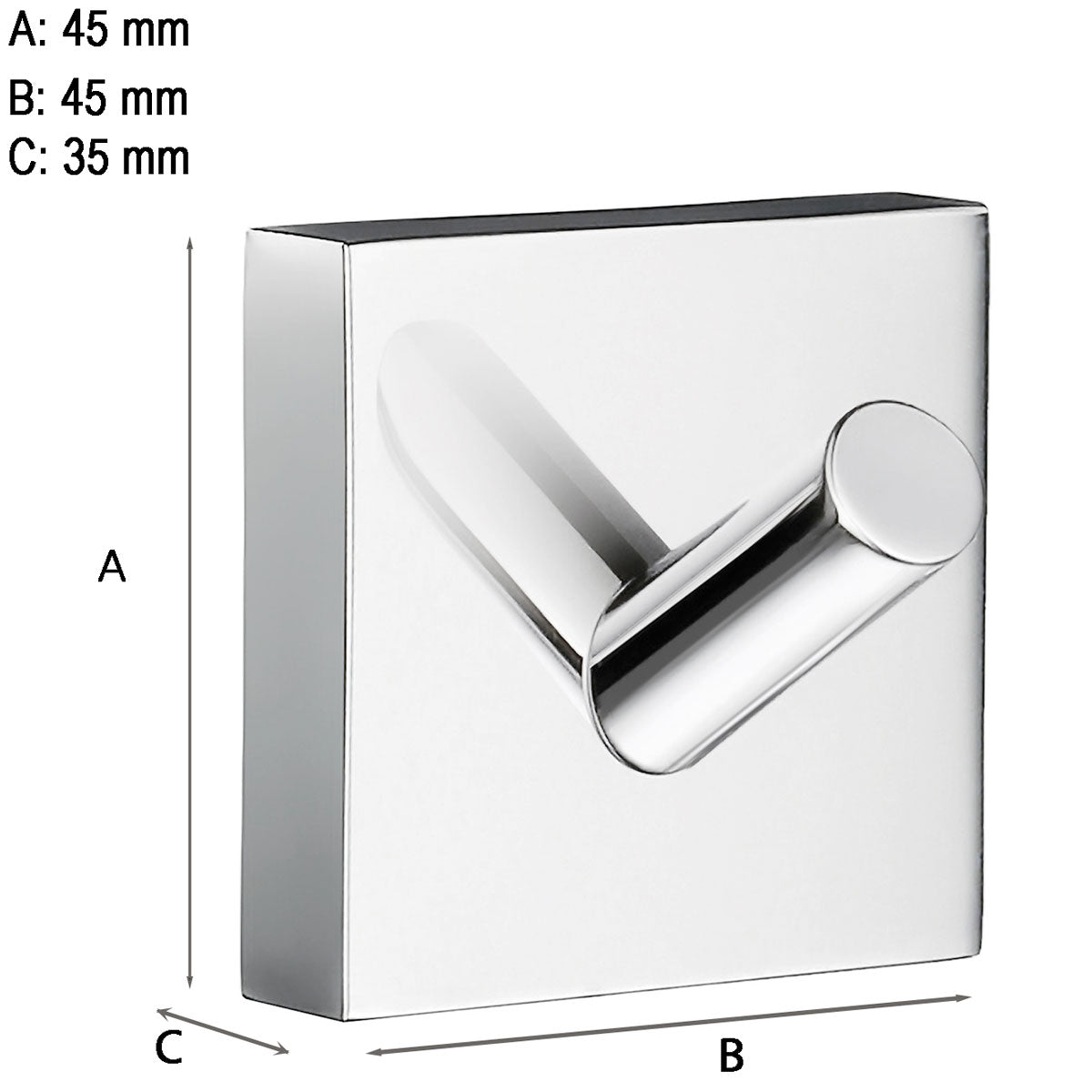 Enkelkrok Smedbo House Krom Blank
