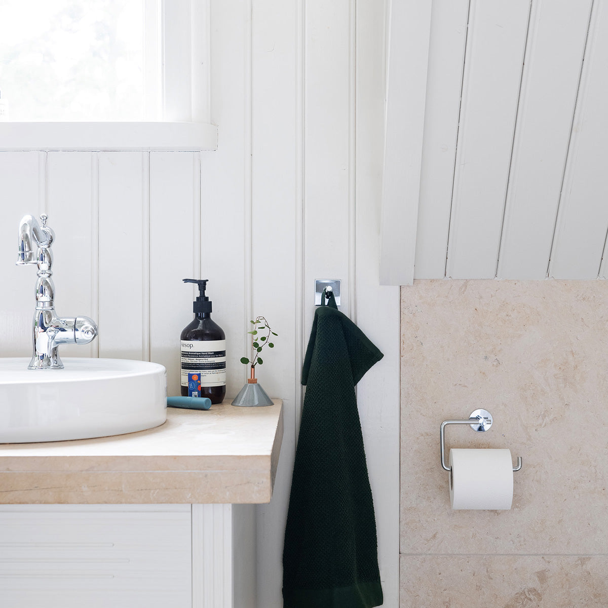 Enkelkrok Smedbo Selvklebende Kantet Krom Polert