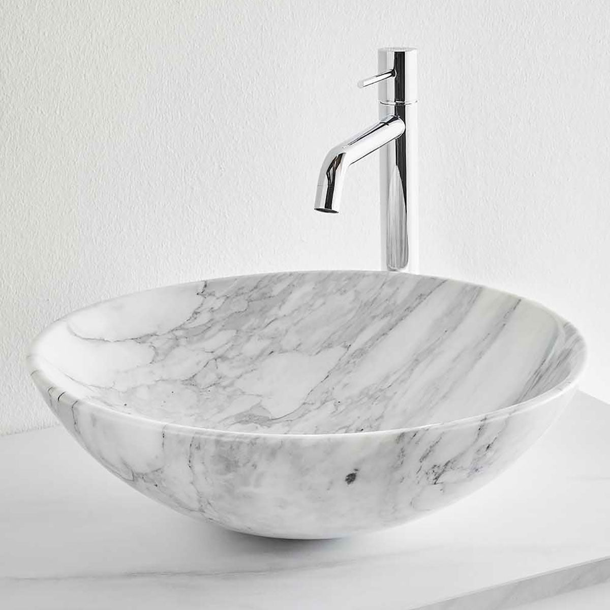 Fristående Tvättställ Noro Marble Vit