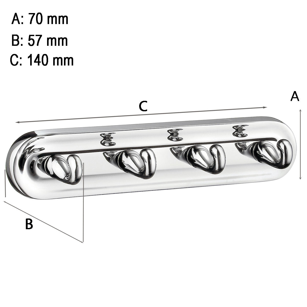 Kroklist, 4 kroker Smedbo Villa Krom Polert