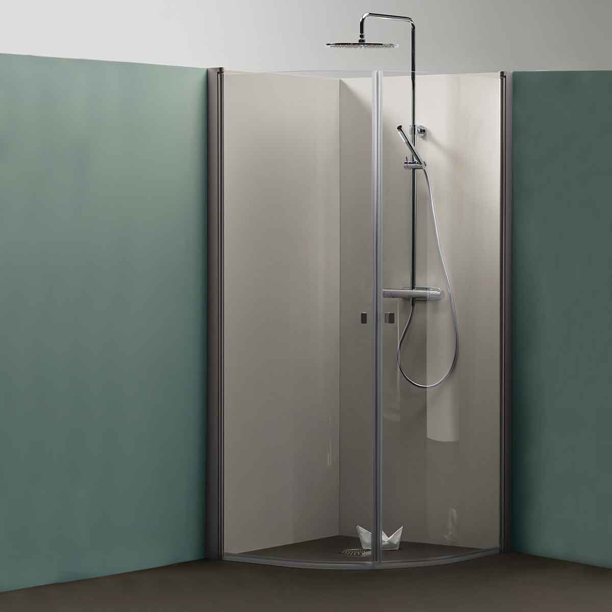 Duschhörn Hafa Igloo Pro Böjd 100x100 Klarglas Aluminium