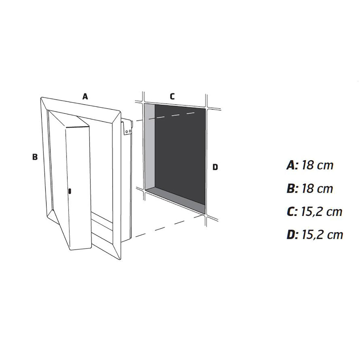 Inspektionslucka Svart 150x150 mm