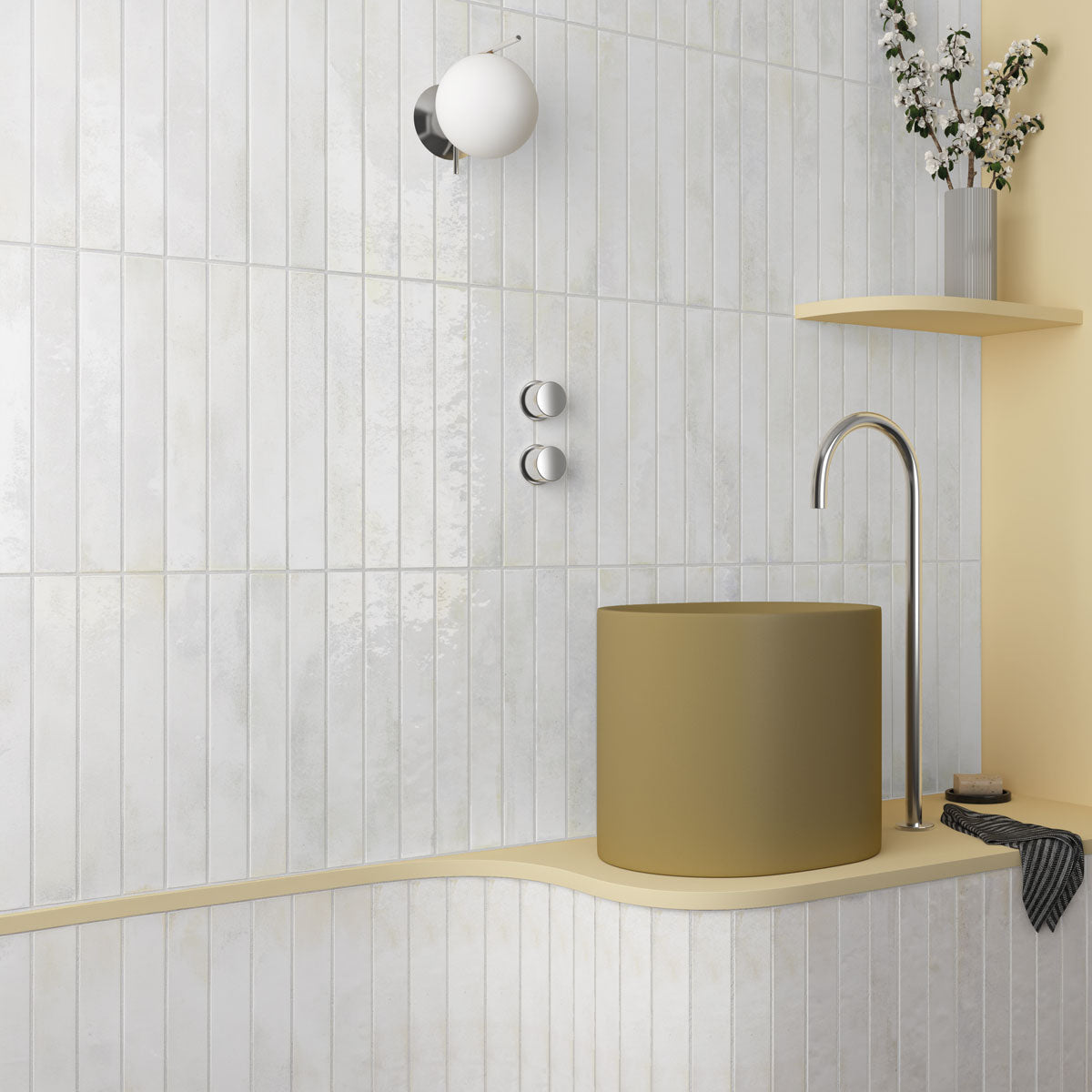 Provbit Kakel Bali White Blank 5x40