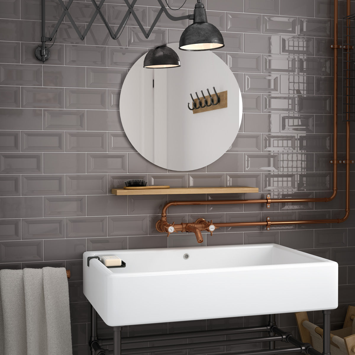 Provbit Kakel Inmetro Vision Dark Grey Blank 7,5x15