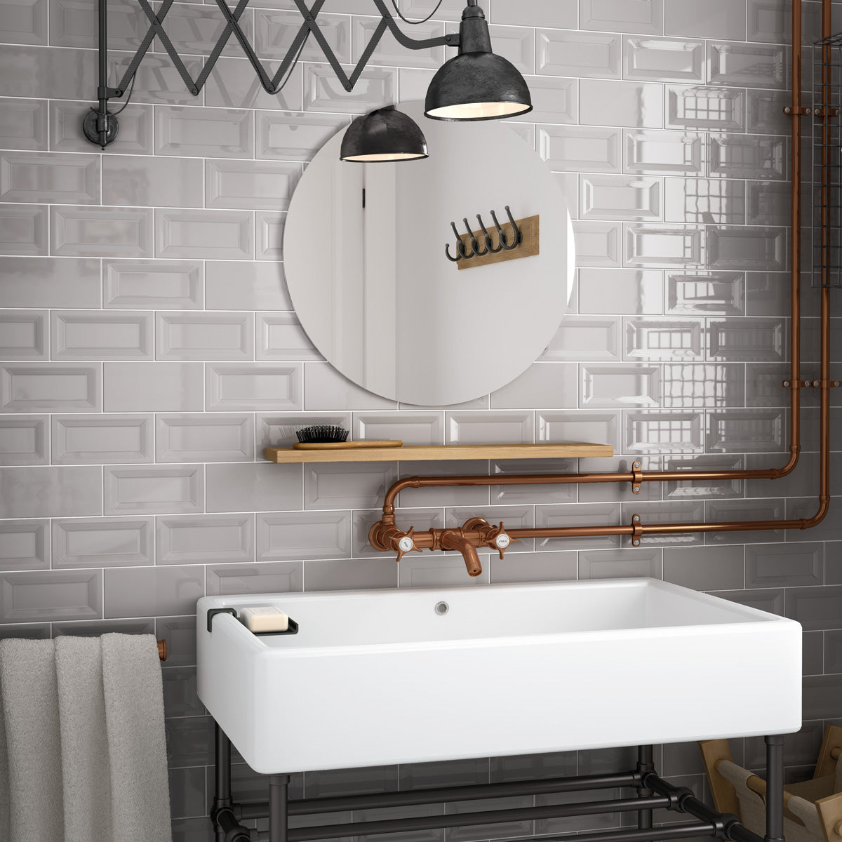 Provbit Kakel Inmetro Vision Light Grey Blank 7,5x15