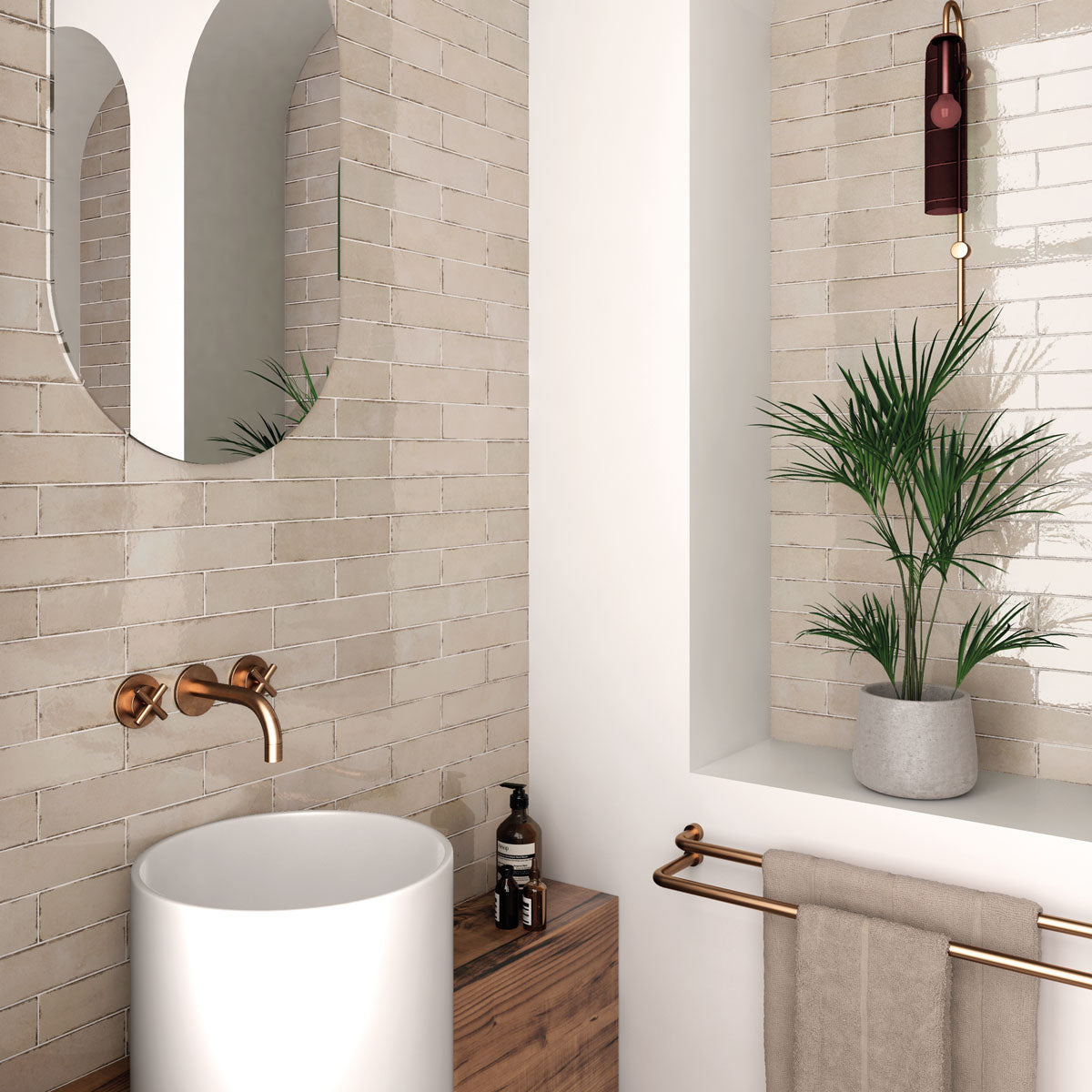 Provbit Kakel Tribeca Oatmeal Blank 6x24,6