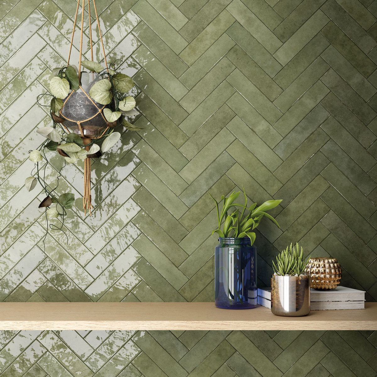 Provbit Kakel Tribeca Sage Green Blank 6x24,6