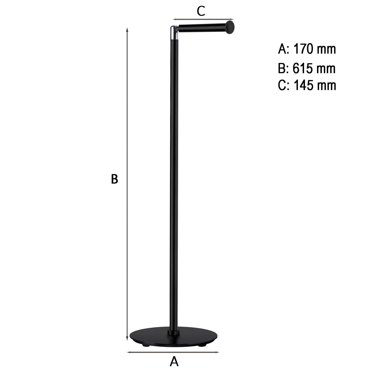 Toalett-/Reservpappershållare Smedbo Outline Svart Matt