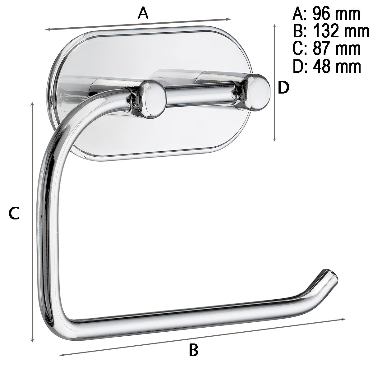 Toalettpappershållare Smedbo Självhäftande Krom Blank