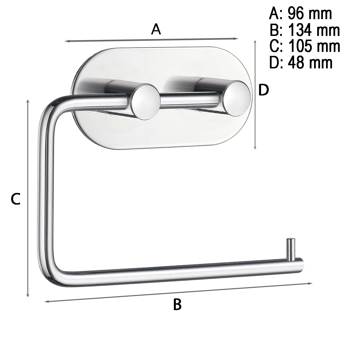 Toalettpappershållare Smedbo Självhäftande Rund Krom Blank