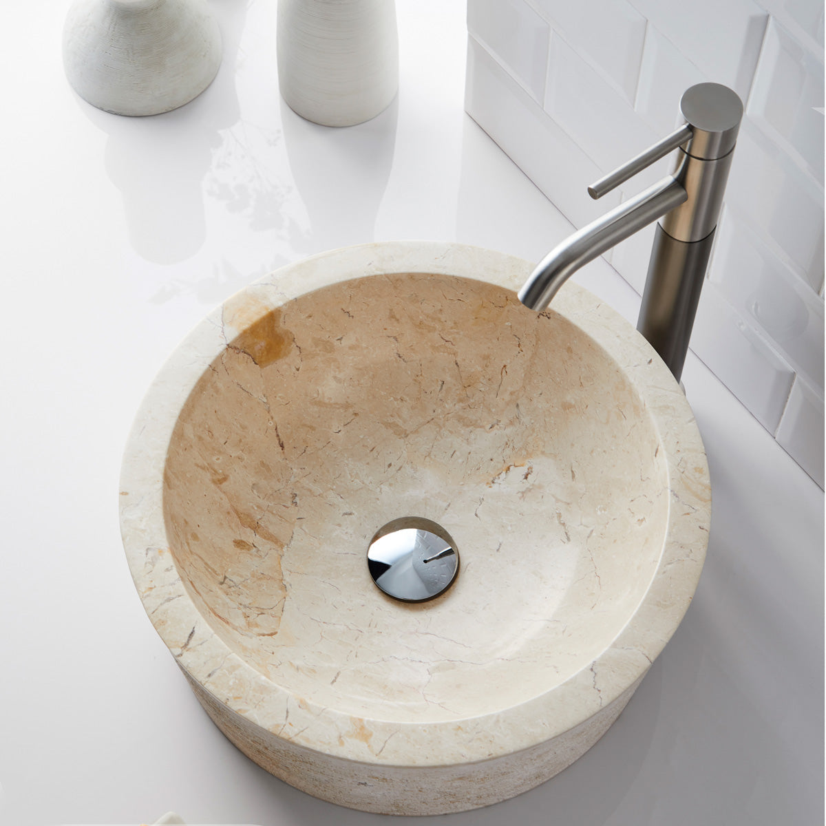 Tvättställ Marmor 40x40x15 cm