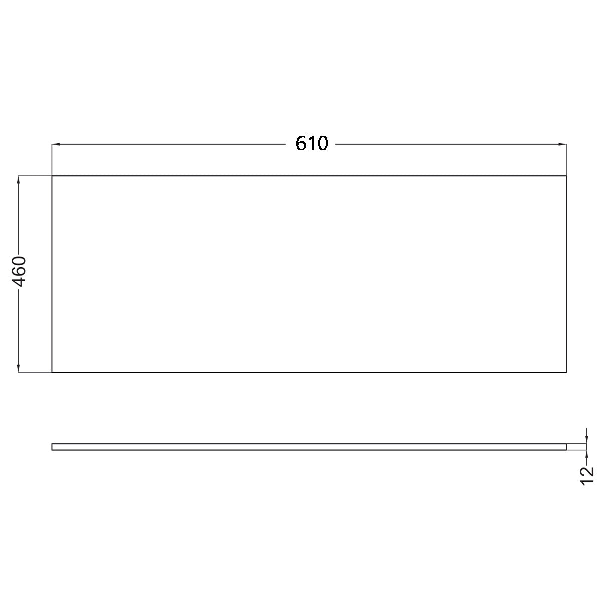Bänkskiva Solid Surface Tenfors 60x45 cm Svart Matt
