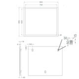 Badrumsspegel 80x68 cm Tenfors Allmoge Antracit