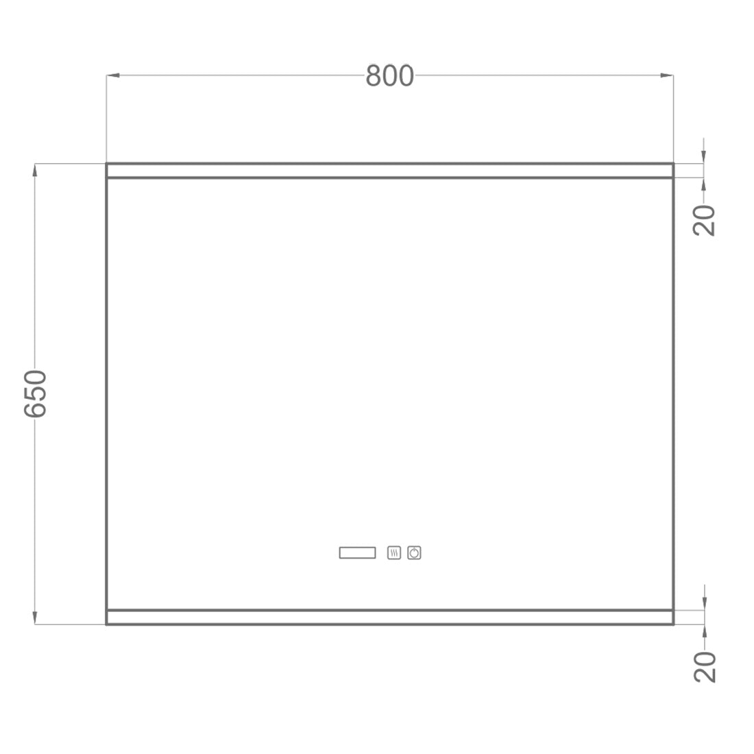 Badrumsspegel Imfri LED med Bluetooth 80x65 cm Tenfors Spoty