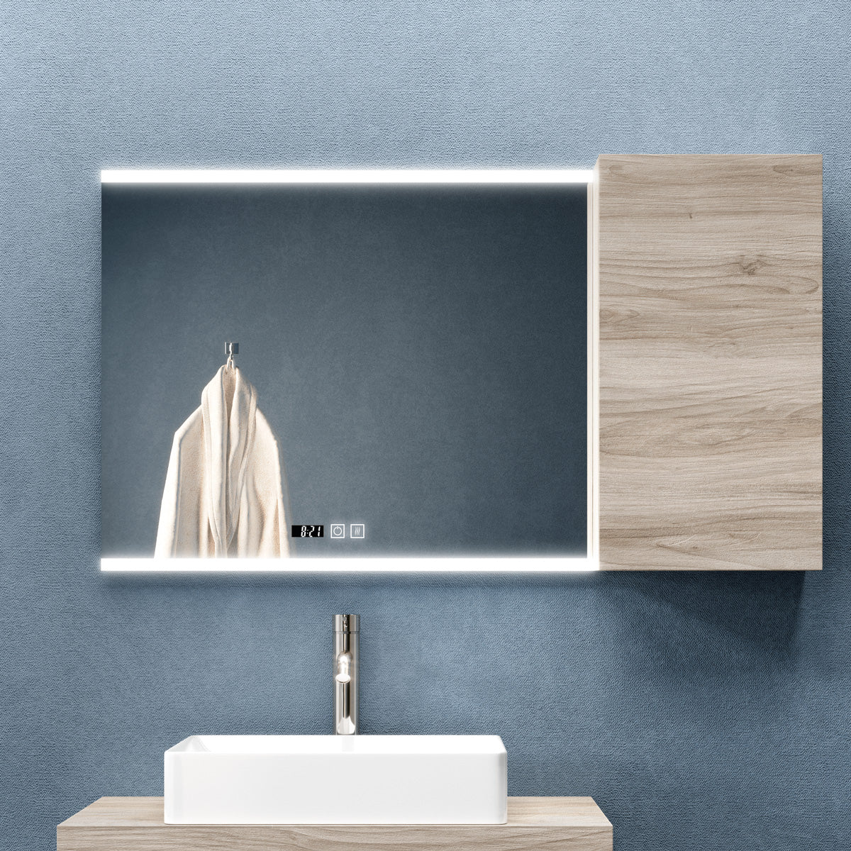 Badrumsspegel Imfri LED med Bluetooth 80x65 cm Tenfors Spoty