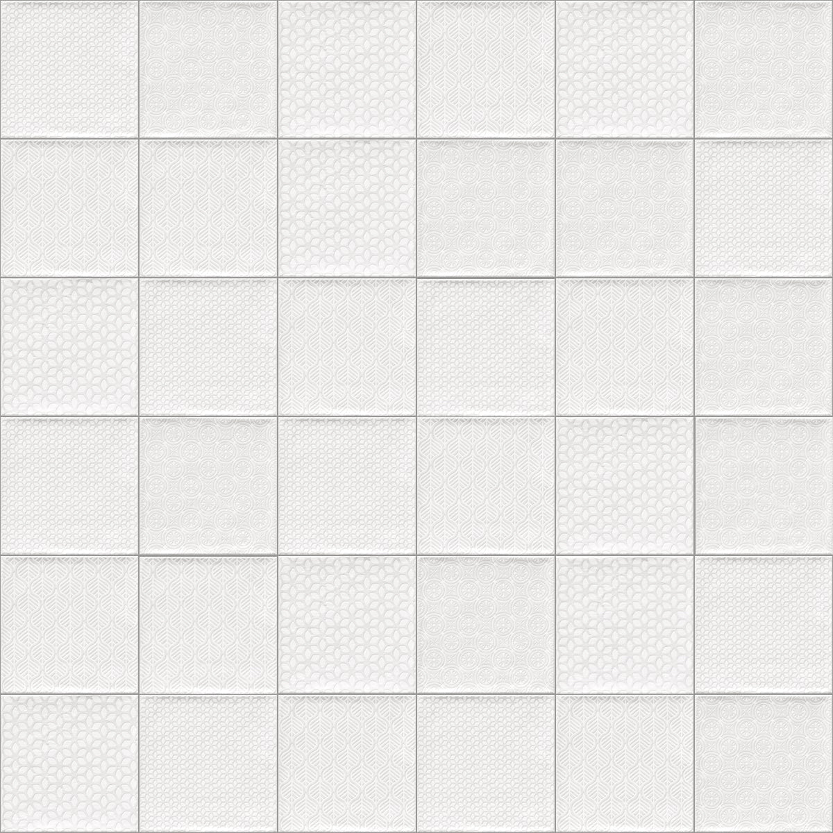 Veggflis Bugis Hvit 20x20