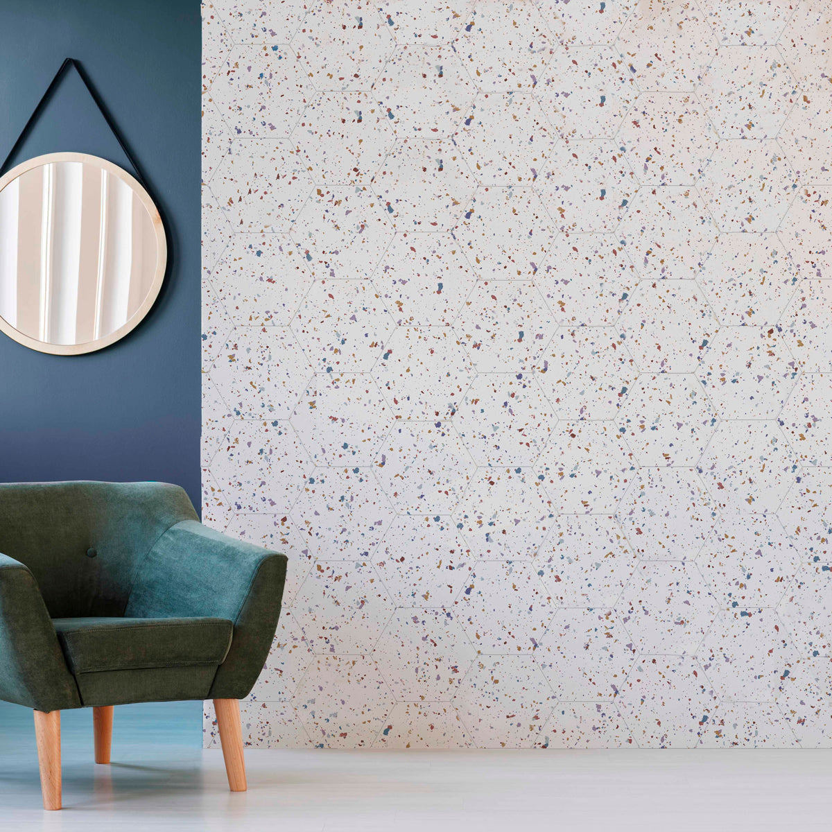 Klinker Stracciatella Hexagon White Matt 25x29