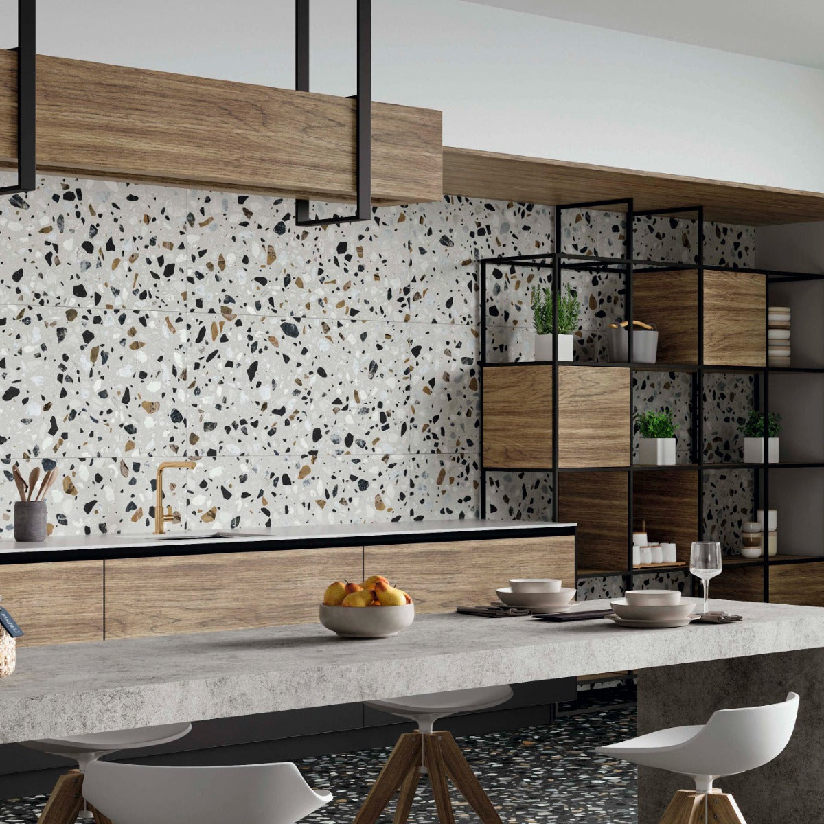 Klinker Terrazzo XL White Matt 60x60