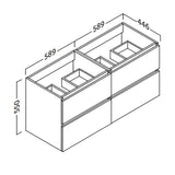 Kommod & Tvättställ 120 cm Tenfors Viken Svart Matt 4 lådor