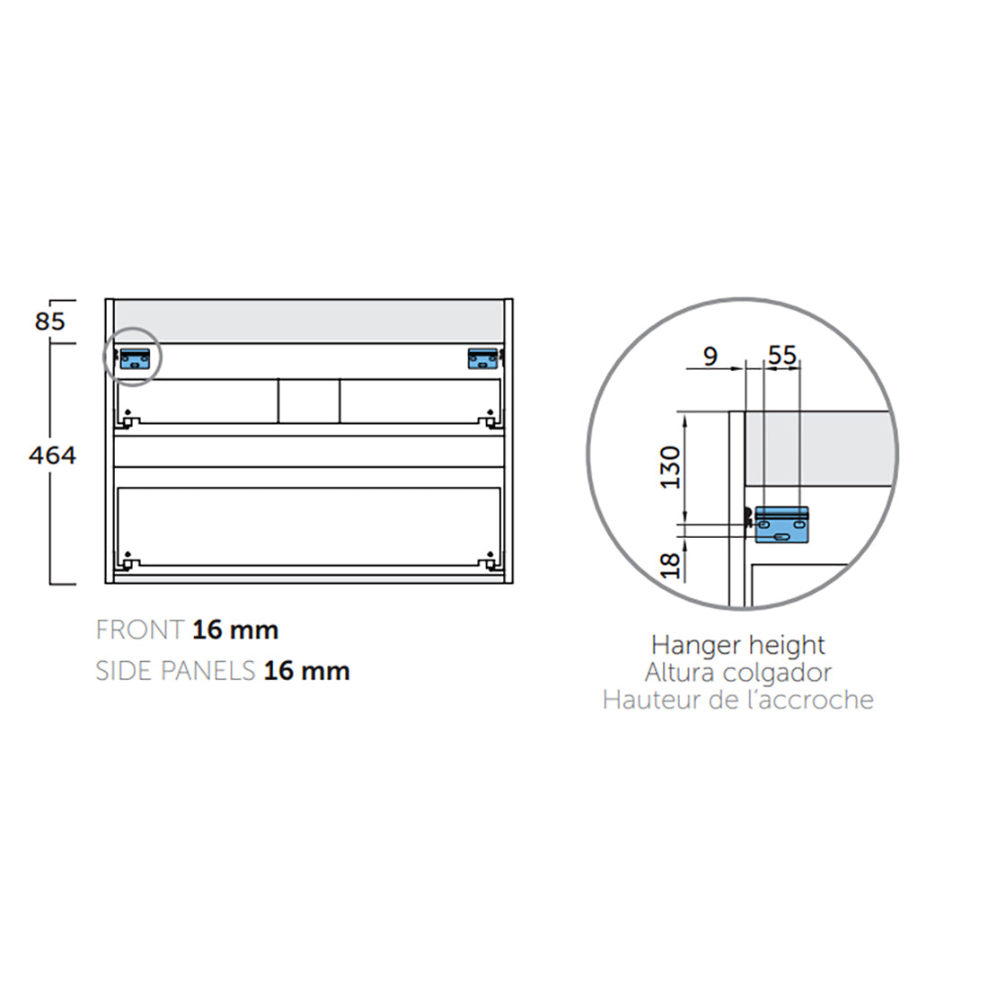 Kommod & Tvättställ 120 cm Tenfors Viken Svart Matt 4 lådor