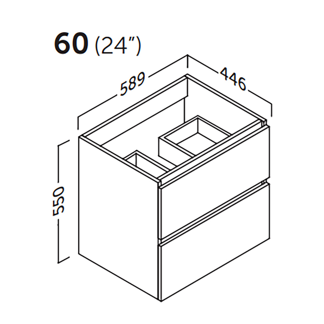 Kommod & Tvättställ 60 cm Tenfors Viken Vit Matt
