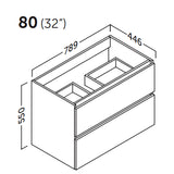 Kommod & Tvättställ 80 cm Tenfors Viken Grå Matt