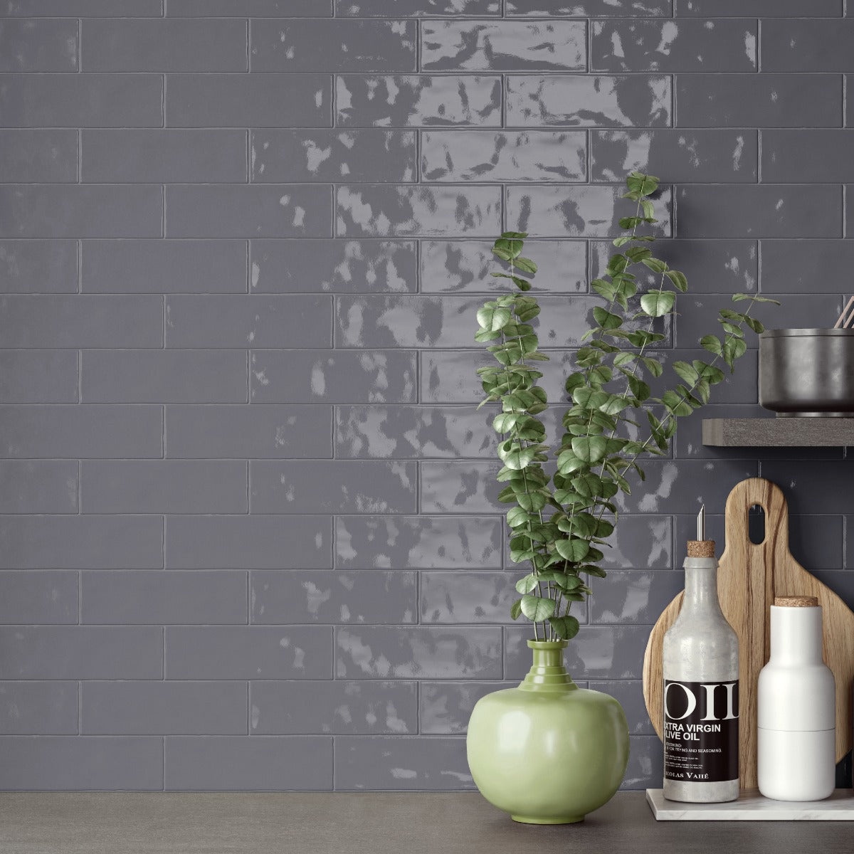 Kakel Lineo Grey Blank