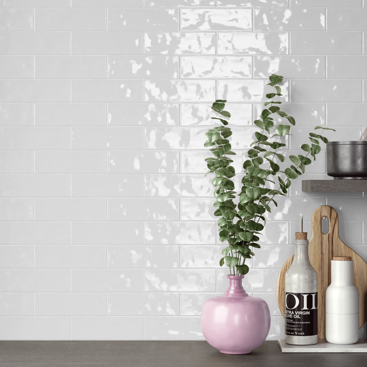 Kakel Lineo White Blank