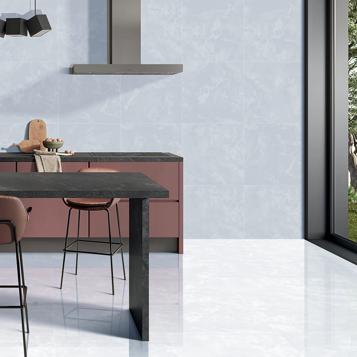 Paketpris! 8,64 m² Klinker Onyx Grey Marmor Blank 60x60 (199:-/m²)
