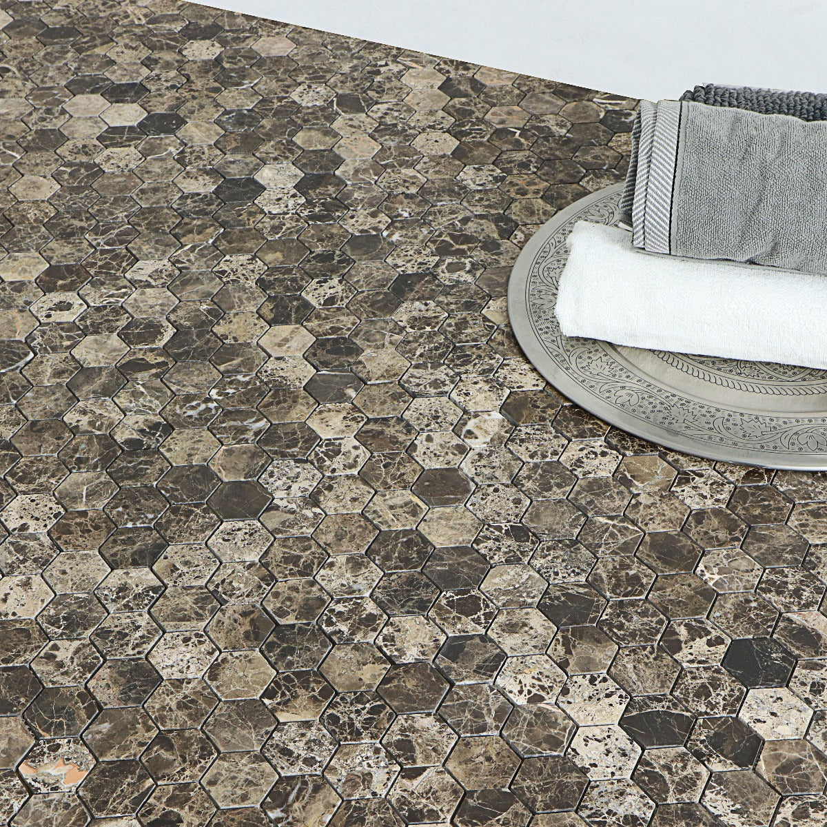 Mosaik Marmor Hexagon Emperador