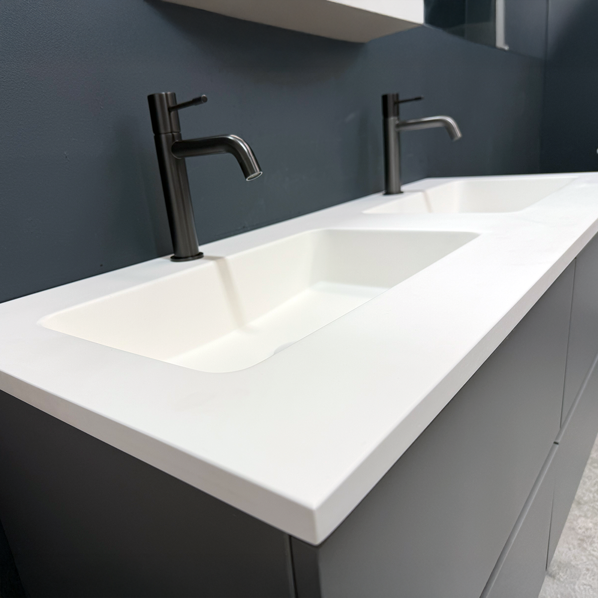 Tvättställ Solid Surface Tenfors Alpin XL 120 cm Vit Matt