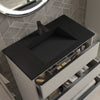 Tvättställ Solid Surface Tenfors Flow 80 cm Svart Matt