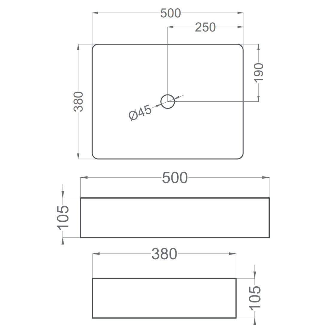 Tvättställ Tenfors Estambul 50x38 cm Vit Blank