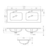 Tvättställ Tenfors Fjord 120 cm Vit Blank