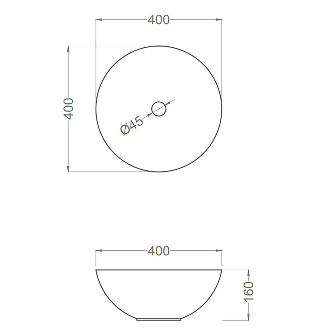 Tvättställ Tenfors Otto Ø40 cm Vit Blank