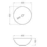 Tvättställ Tenfors Otto Ø40 cm Vit Blank