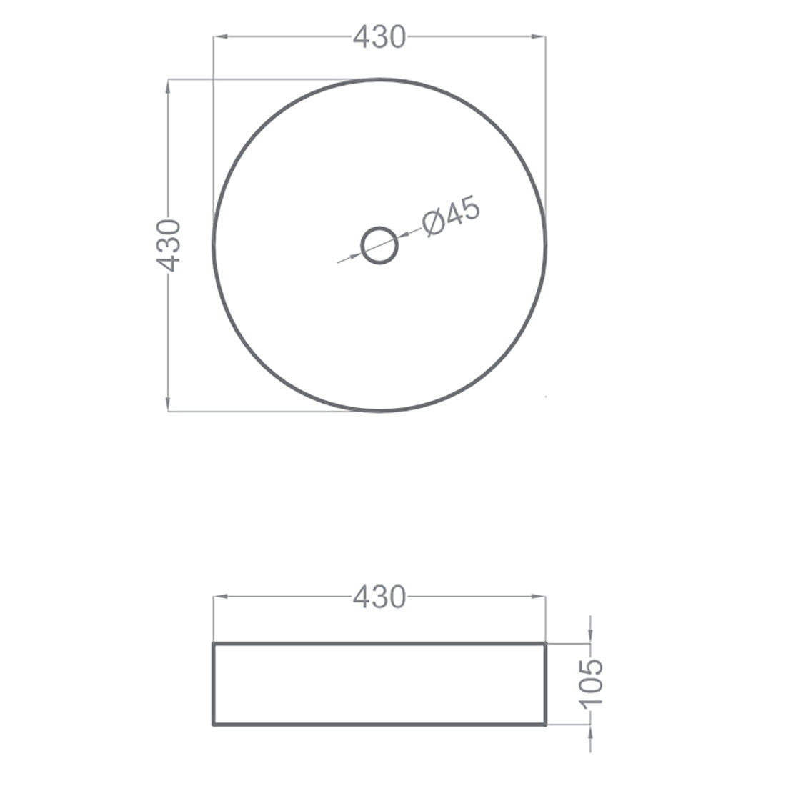 Tvättställ Tenfors Rotterdam Ø43 cm Vit Blank