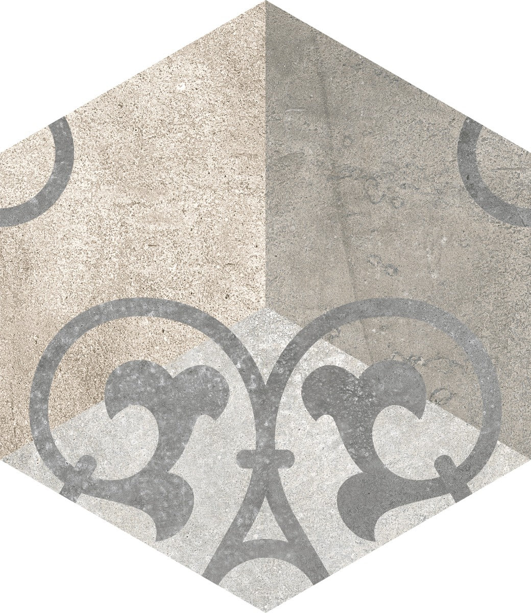 Paketpris! 7,5 m² Klinker Hexagon Kunashir 23x26,6 (529:-/m²)