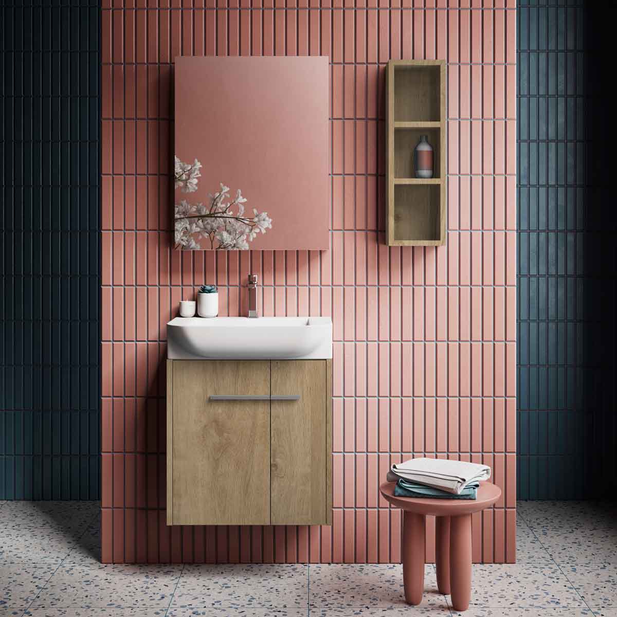 Badrumsmöbel Set Tenfors Kompakt 55 cm Ek