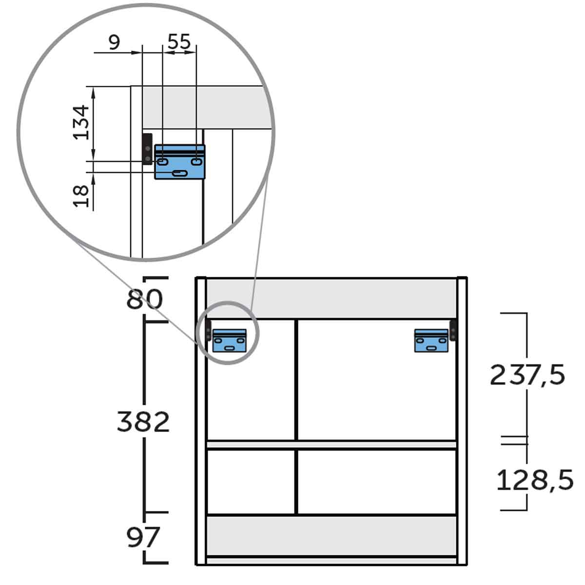 Badrumsmöbel Set Tenfors Kompakt 55 cm Vit Blank