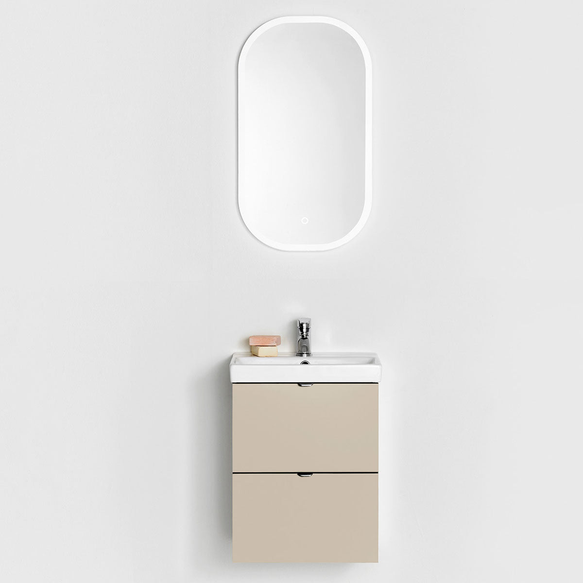 Badrumsmöbel set Hafa Neat Lådor med Tvättställ Beige 42cm