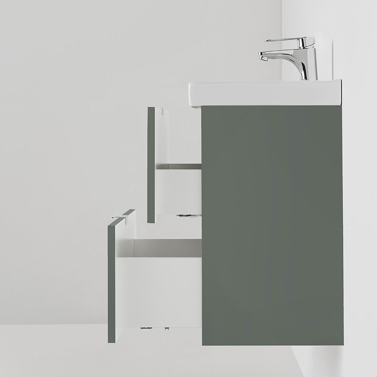 Badrumsmöbel set Hafa Neat Lådor med Tvättställ Grön 42cm
