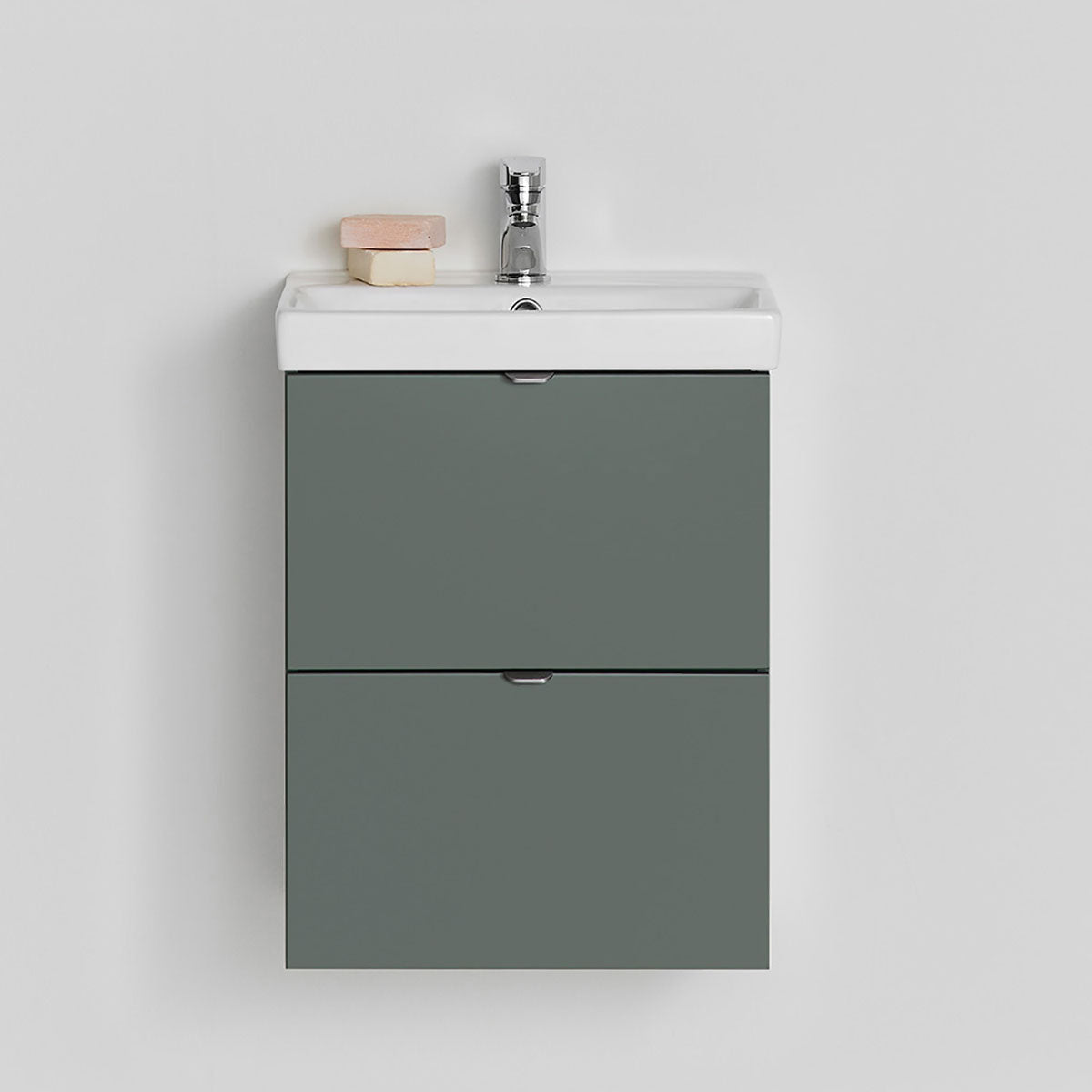 Badrumsmöbel set Hafa Neat Lådor med Tvättställ Grön 42cm